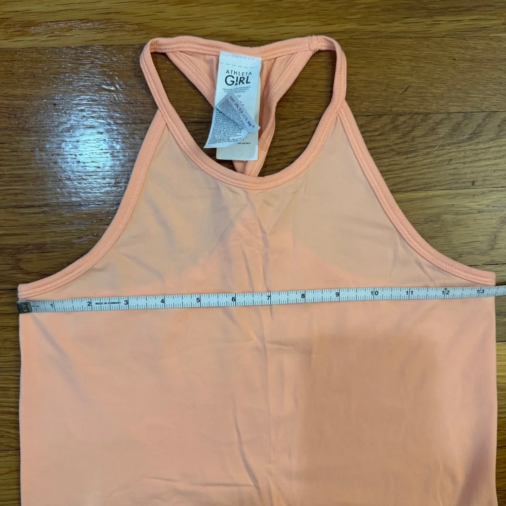 Athleta Girl Power Up Twist Tank Top Shirt Bright Peach - Girls Size M/8-10 - Picture 3 of 6